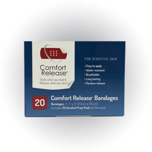 Waterproof Comfort Release bandage for Veterans with PTSD and sensitive skin