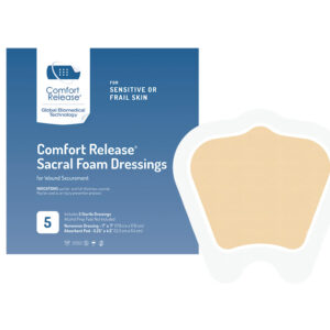 Waterproof Comfort Release sacral foam dressing for highly absorbent exudate management